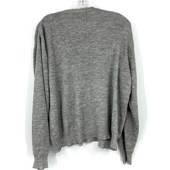 LF Furst of a Kind Vintage Repurposed Lace-Up Grandpa Sweater Gray One Size - Picture 5 of 5